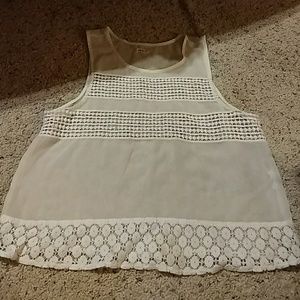 Hollister Cream Colored Lacy See-thru Tank.